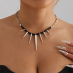 Punk Stitching Chain Black Beaded - Viexta