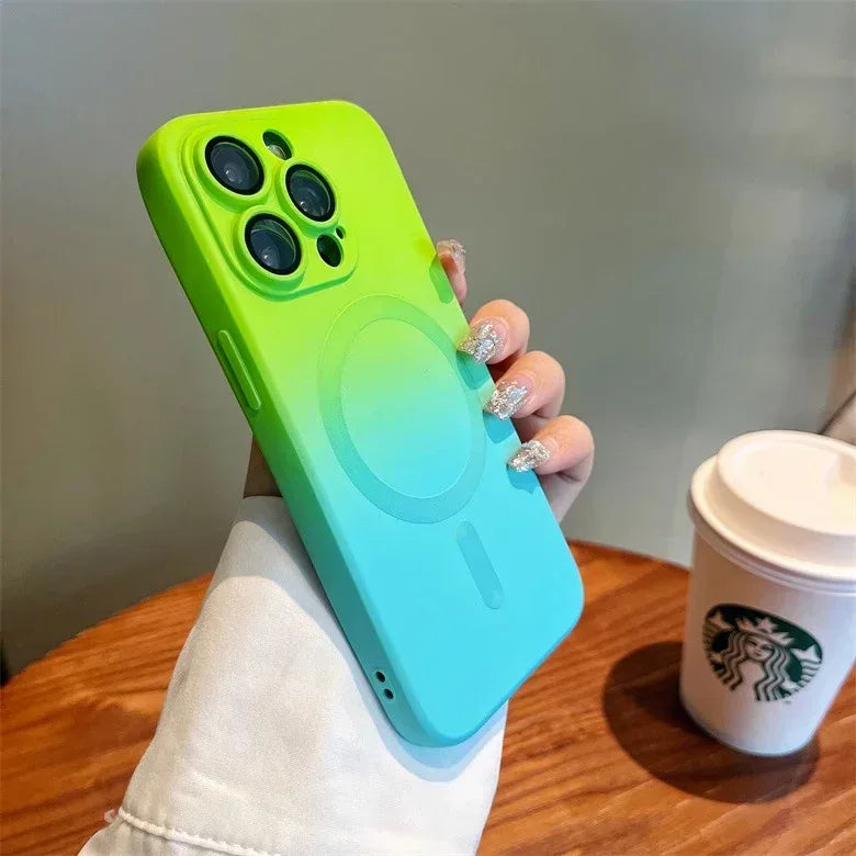 Gradient Two-color Liquid Magnetic iPhone Case - Viexta