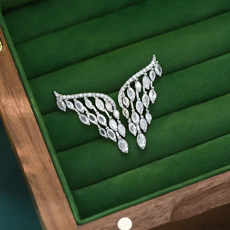 Diamond Angel Wings Earrings - Viexta