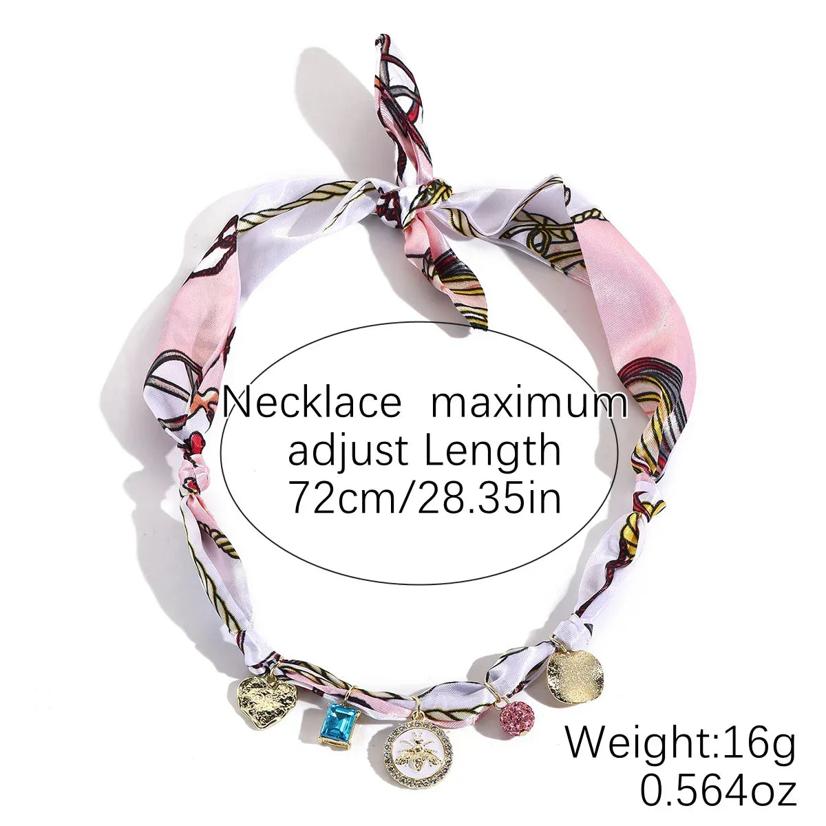 Summer Scarf Necklace Multi-pendant Pearl Silk Scarf Necklace - Viexta