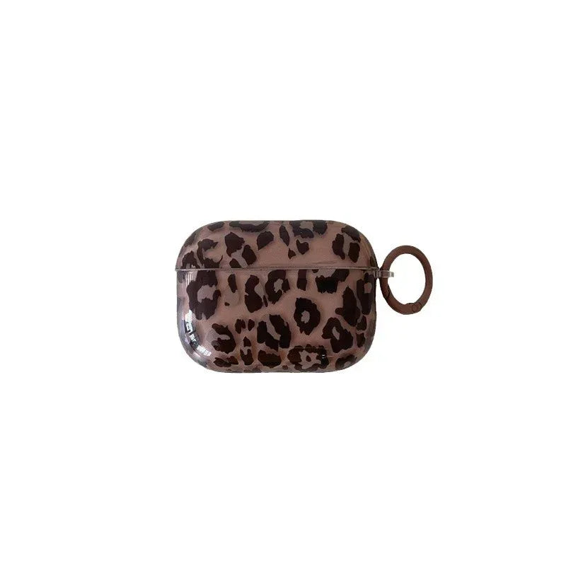 Transparent Brown Leopard Printed earphone Sleeves - Viexta