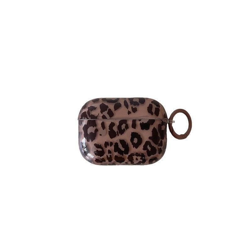 Transparent Brown Leopard Printed earphone Sleeves