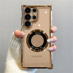 Magnetic Suction Airbag Electroplating Transparent Samsung Case - Viexta