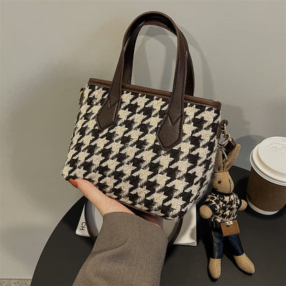 Houndstooth Shoulder Portable Bag