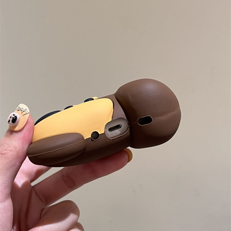 Brown Puppy Silicone Airpod Case