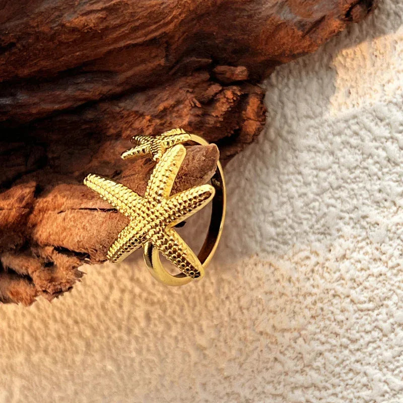 vintage-starfish-stainless-steel-ring - Viexta