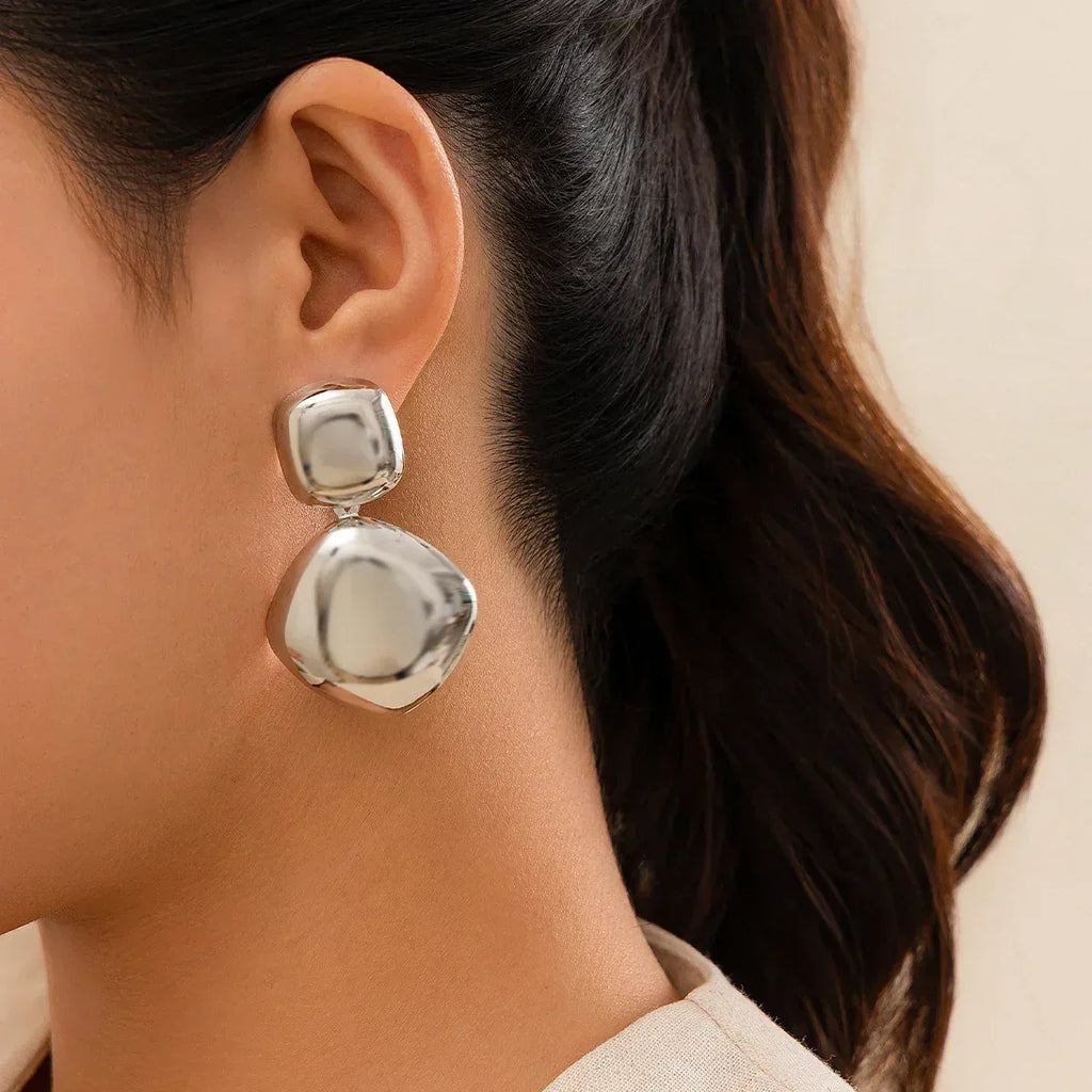 Glossy Water Drop Stud Earrings - Viexta