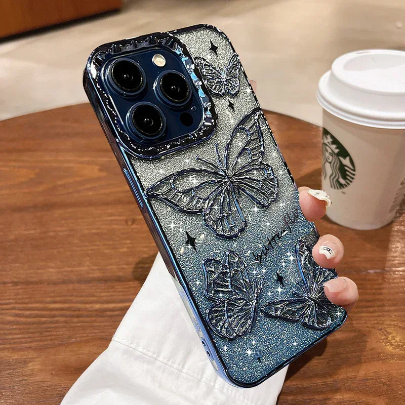 new-butterfly-glitter-anti-fall-iphone-case - Viexta
