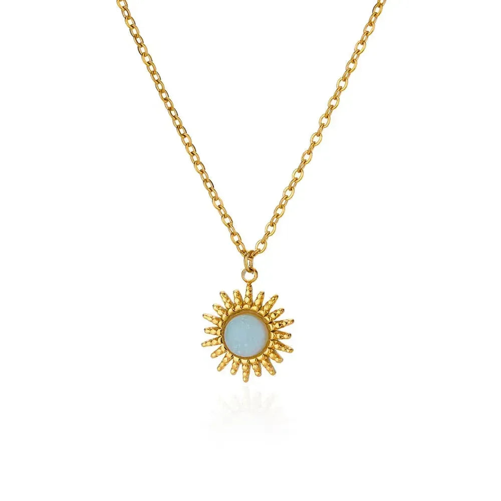 Oval Cat's Eye Pendant Titanium Steel Necklace - Viexta