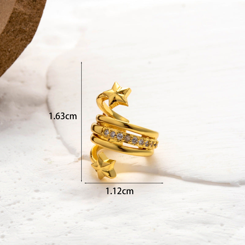 Single Piece Zircon Snake Flower Ear Clip