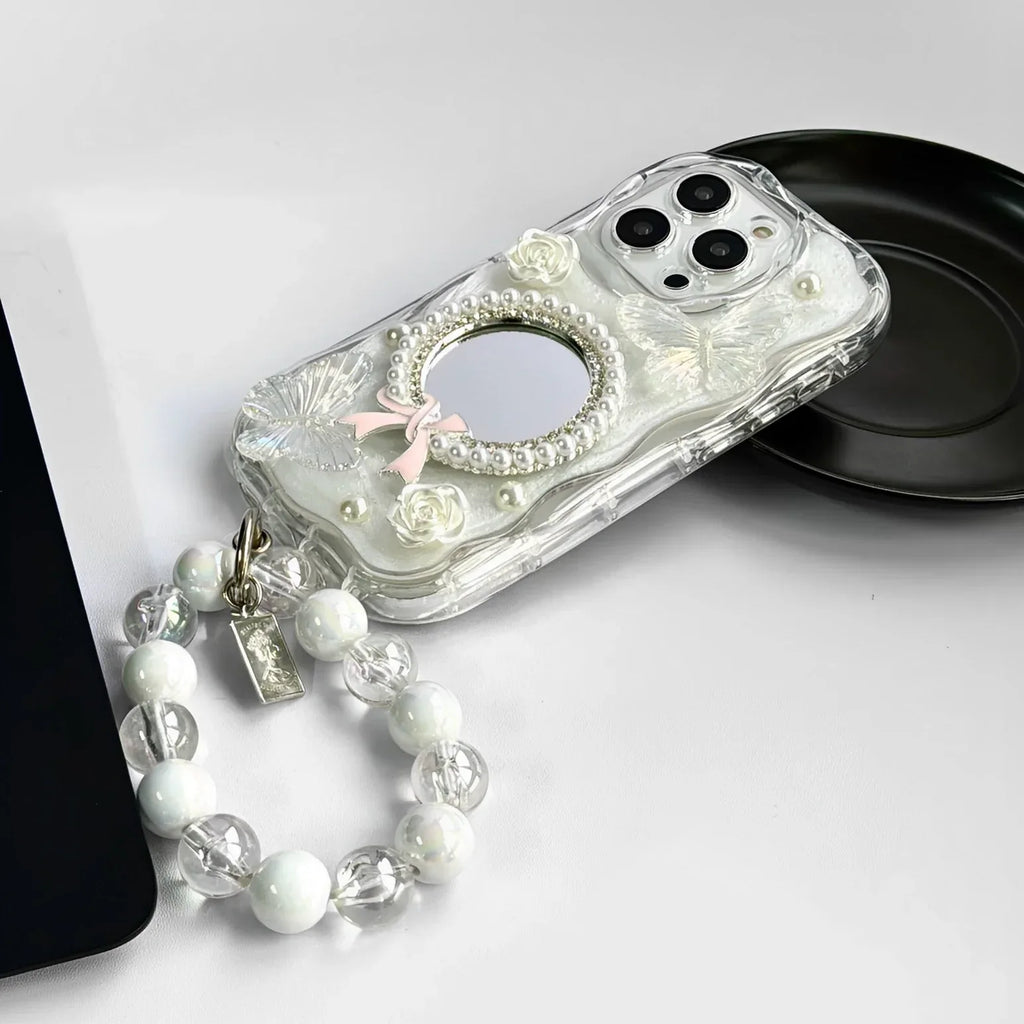 Epoxy Mirror Flower Butterfly iPhone Case - Viexta