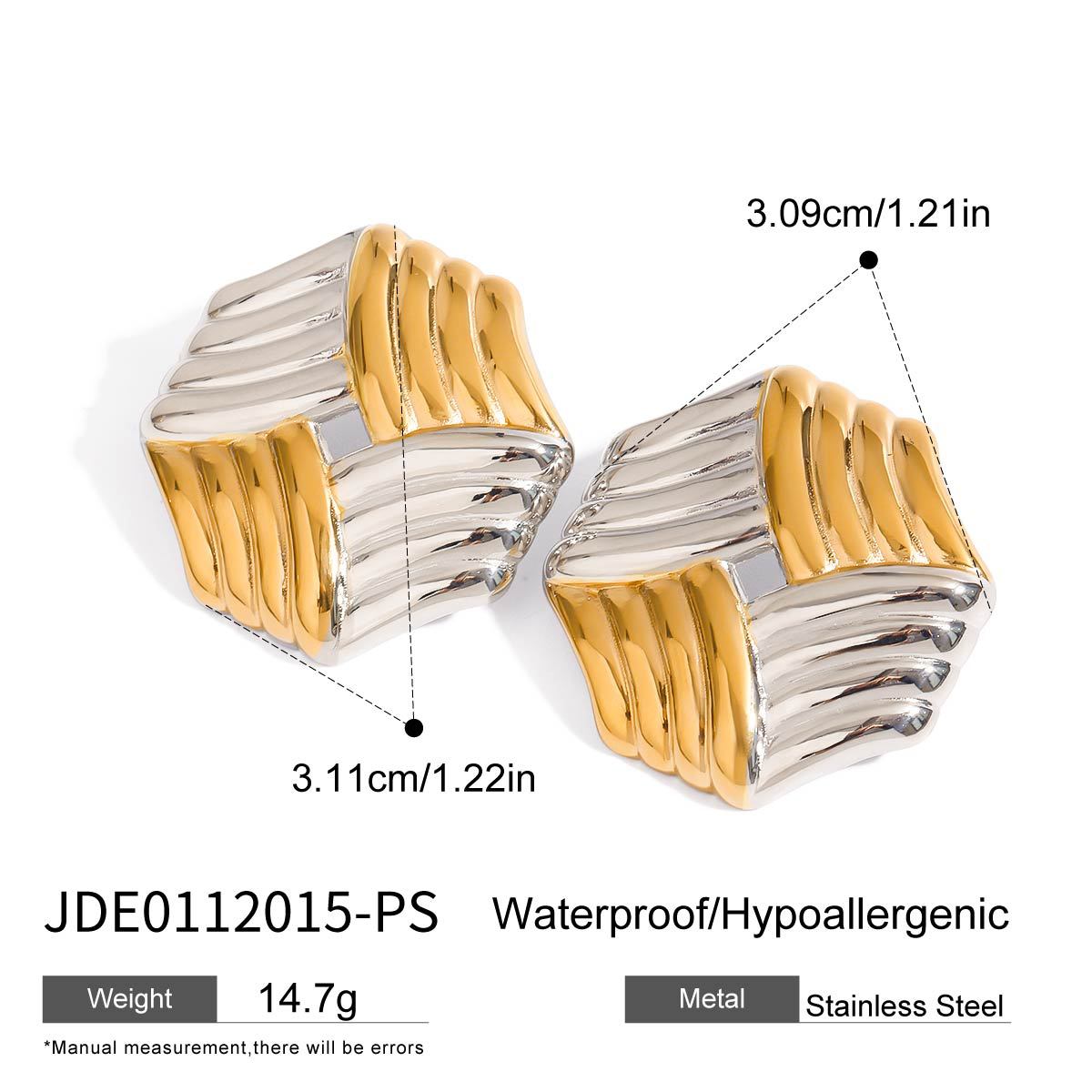 Vanessa Criss Cut Gold Earrings