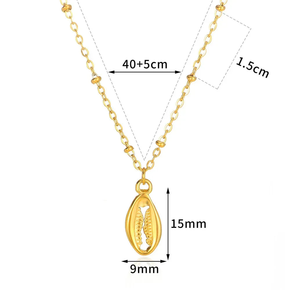 Starfish Beach Stainless Steel Shell Necklace - Viexta