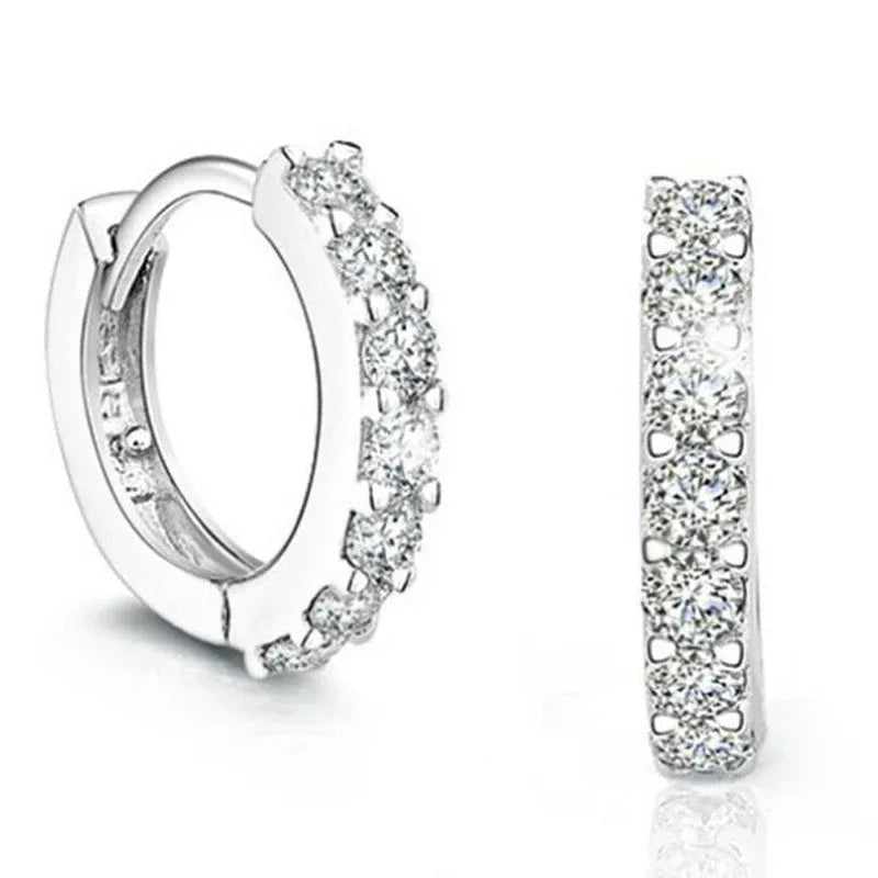 Diamond-embedded Gold-plated Versatile Earrings - Viexta