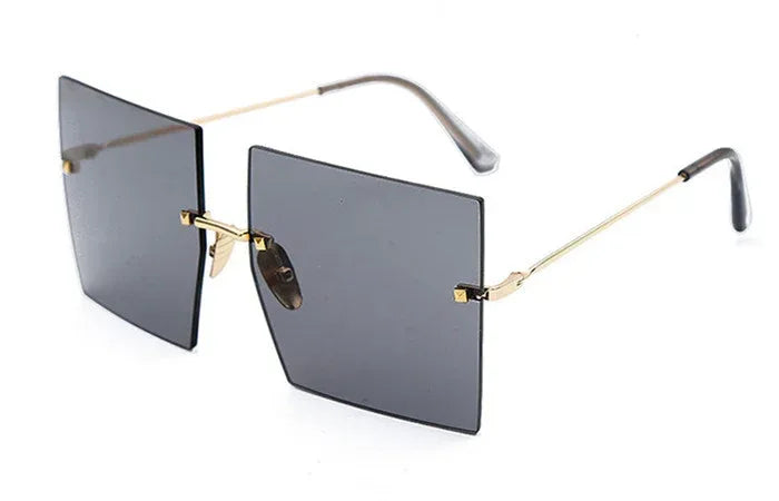 new-square-rimless-metal-sunglasses - Viexta