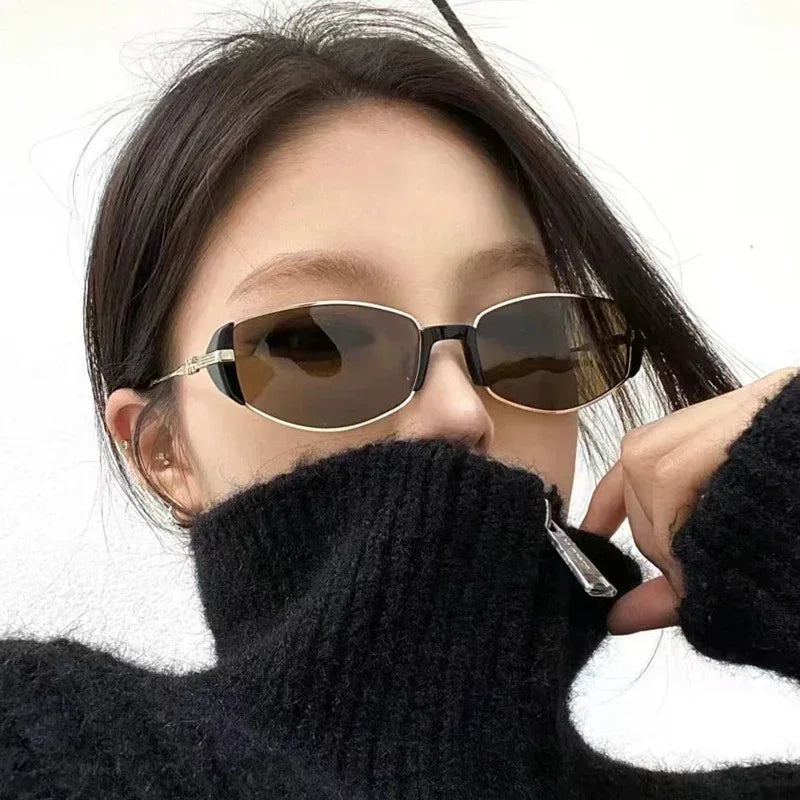 Metal Oval Cats' Eye Sunglasses - Viexta