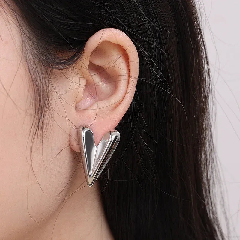 Love Heart Stainless Steel Earrings - Viexta