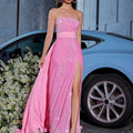 Sequined Tube Top Sleeveless Gown - Viexta
