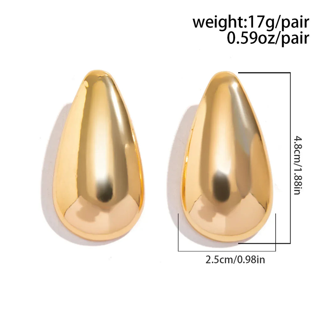 Glossy Water Drop Stud Earrings - Viexta