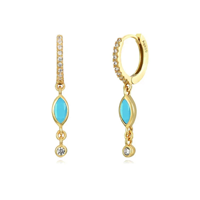 Sterling Silver Needle Zircon Earrings - Viexta