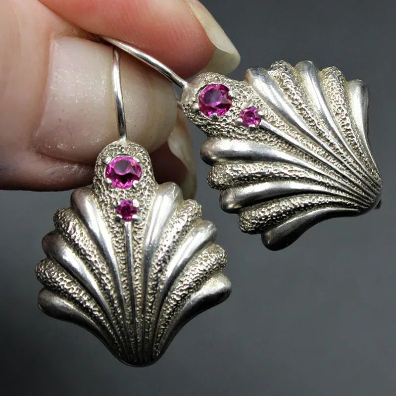 Alloy Shell Stud Earrings - Viexta