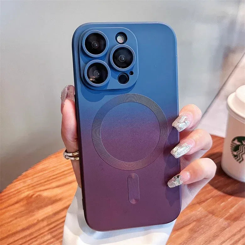 Gradient Two-color Liquid Magnetic iPhone Case - Viexta