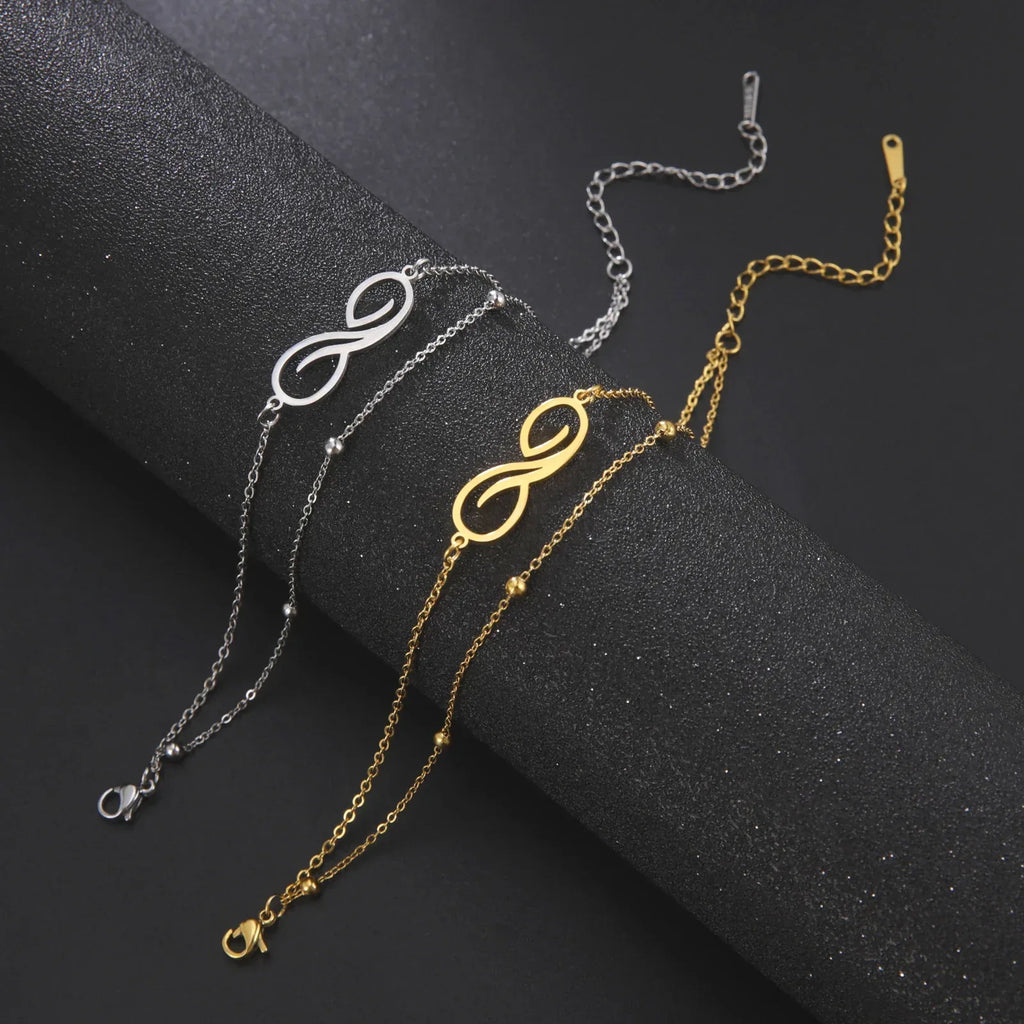 bohemian-infinite-stainless-steel-double-layer-anklet - Viexta