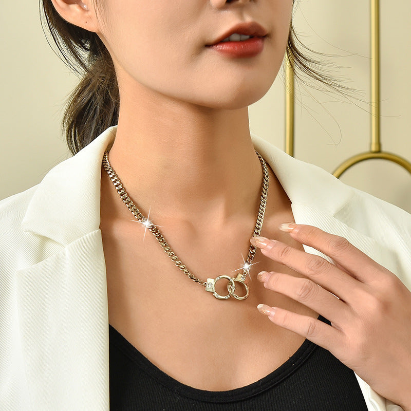 Universal Titanium Steel Handcuffs Necklace