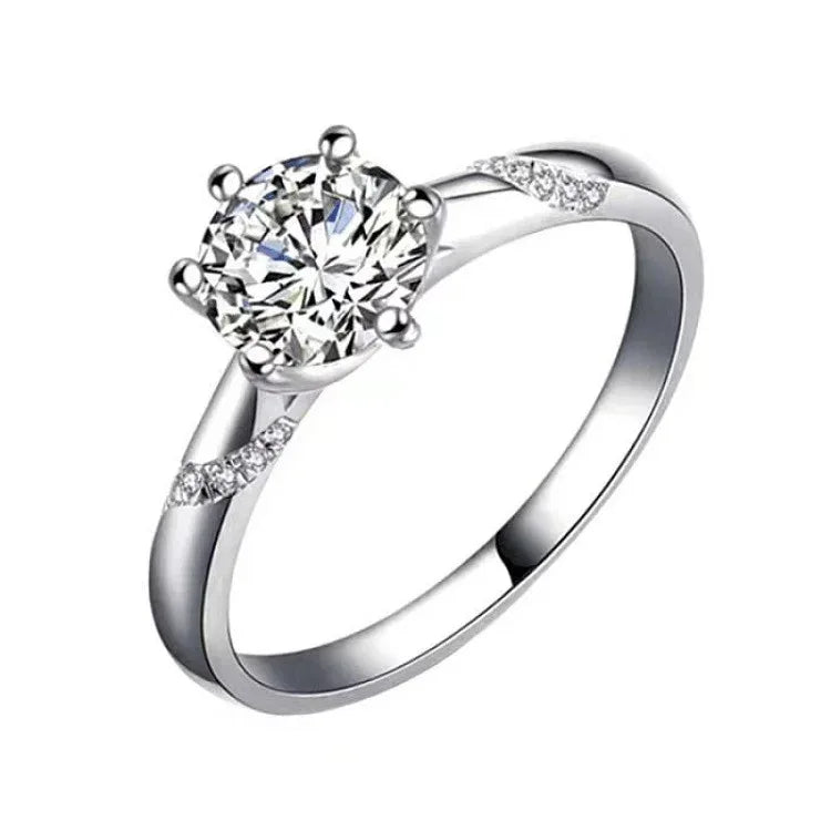 Six-claw 1 Karat Engagement Ring - Viexta