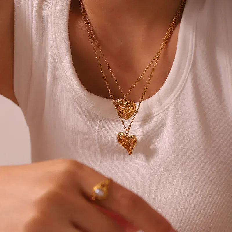 Peach Heart Pendant Neckwear - Viexta