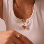 Peach Heart Pendant Neckwear - Viexta