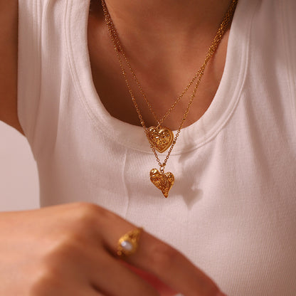 Peach Heart Pendant Neckwear