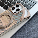 Frameless Heat Dissipation Armor Magnetic Bracket Metal iPhone Case