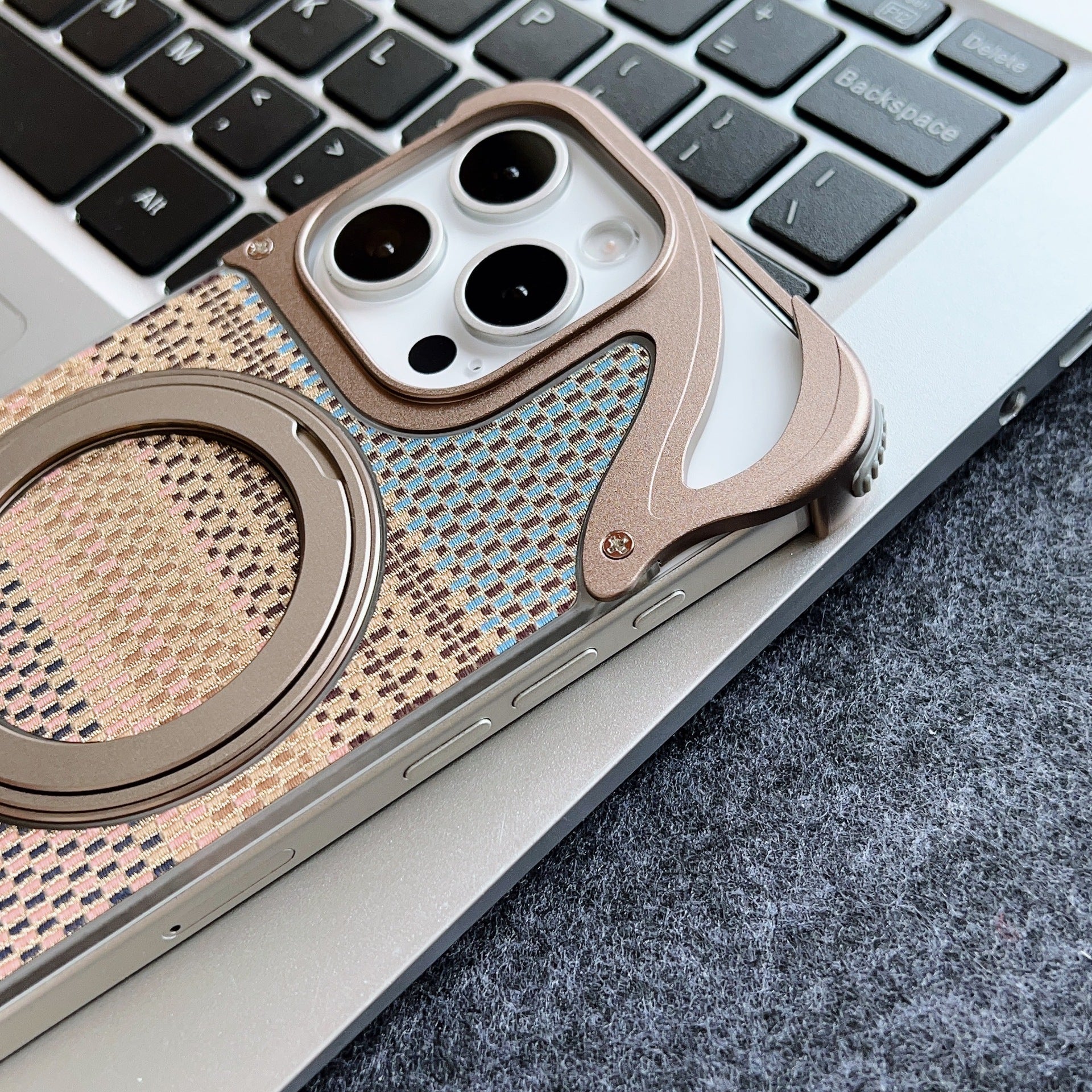 Frameless Heat Dissipation Armor Magnetic Bracket Metal iPhone Case