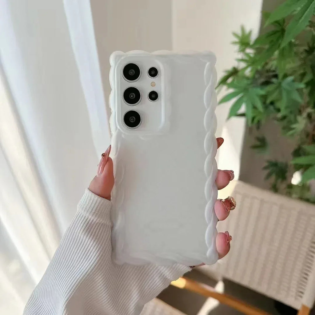 Hemp Pattern Drop-resistant Solid Color Samsung Phone Case - Viexta