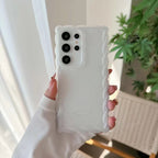 Hemp Pattern Drop-resistant Solid Color Samsung Phone Case