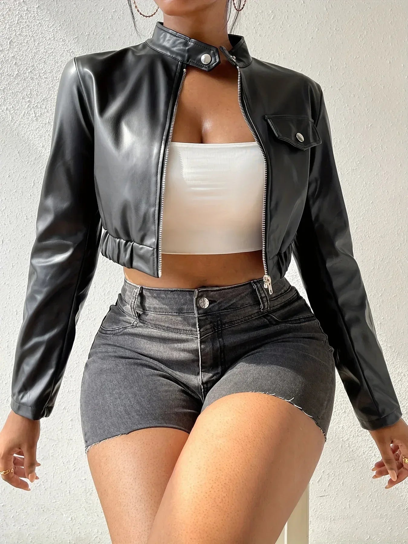 Casual Leather Jacket - Viexta