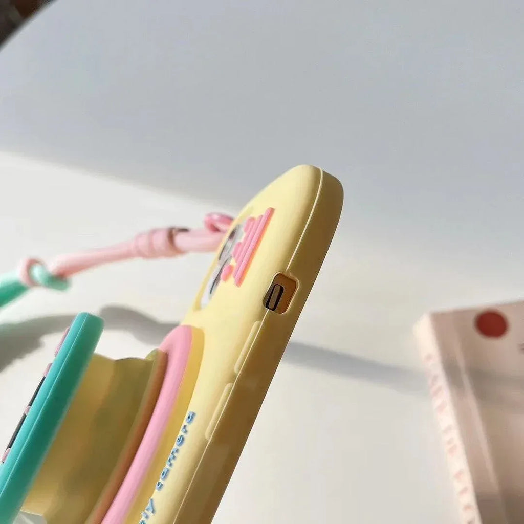 Cute Telescopic Bracket Camera Lanyard iPhone Case - Viexta