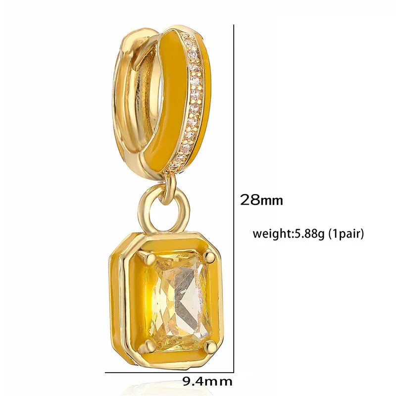 Colorful Drop Cube Sugar Earrings - Viexta