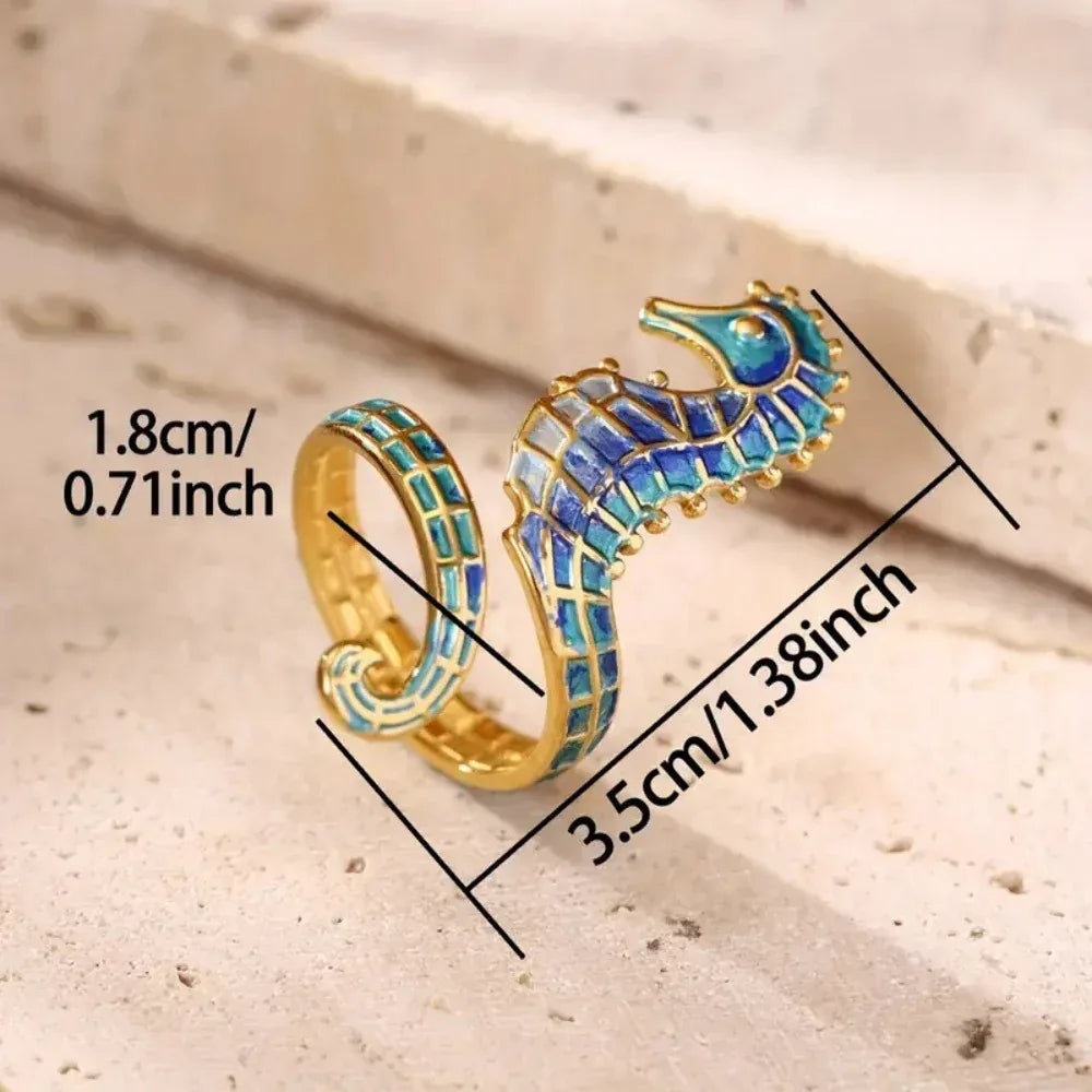 Stainless Steel Seahorse Ring - Viexta