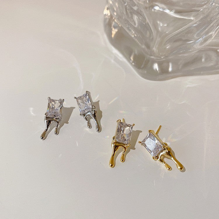 Water Drop Square Zircon Earring