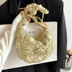 Shiny Silver Color Cloud Bag - Viexta