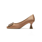 Square Toe Satin Surface High Heels