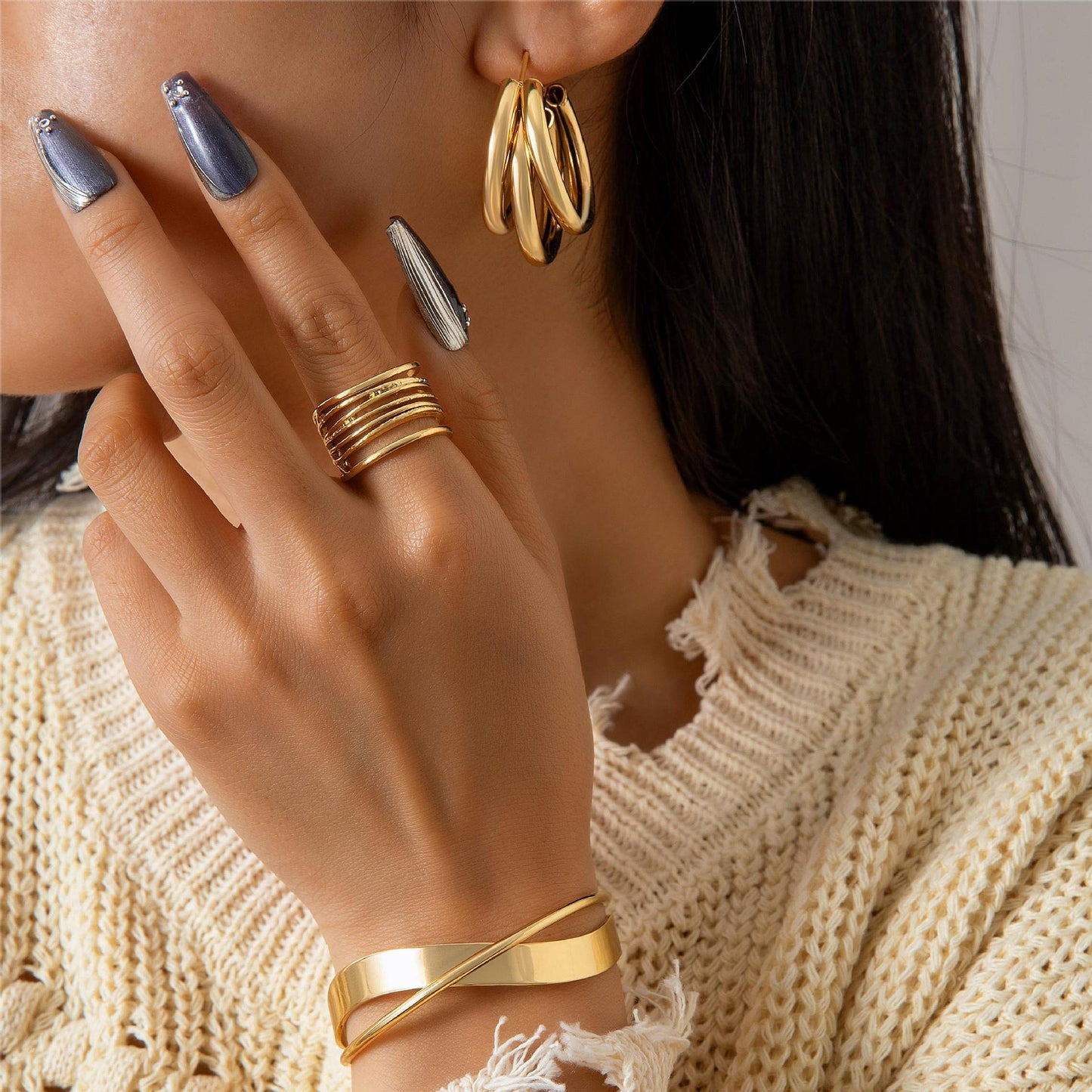 Dainty Open-ended Ring with Bracelet