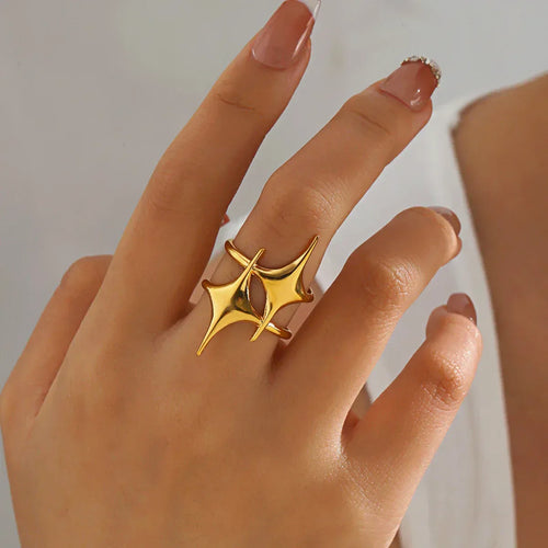 All-matching Star 18K Gold Plated Ring - Viexta