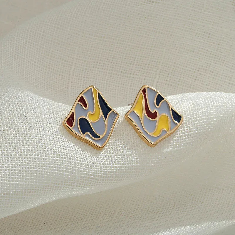 Vintage Silver Needle Stud Earrings - Viexta