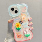 Gradient Flower Doll Silicone iPhone Case - Viexta