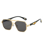 Double Beam Box Hollow Sunglasses