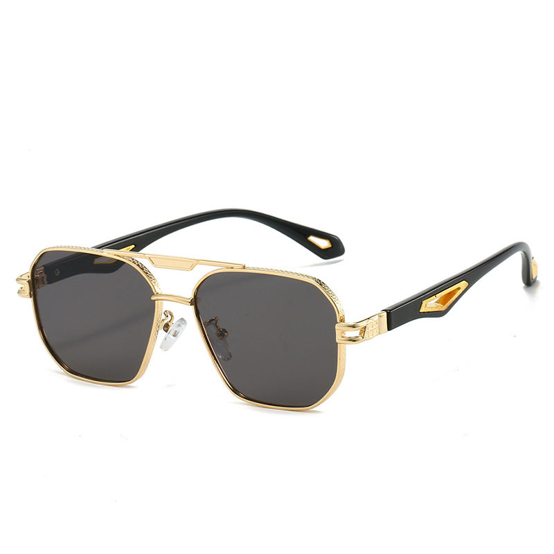 Double Beam Box Hollow Sunglasses