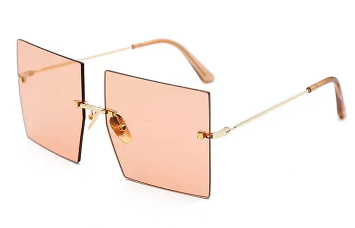 new-square-rimless-metal-sunglasses - Viexta
